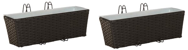 Balustrada 2 pcs Czarny 50 x 17 x 17 cm Metal