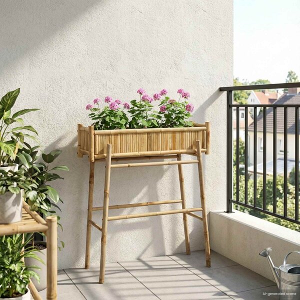Doniczka ogrodowa z uchwytem Naturalny 100 x 38 x 114 cm Bambus