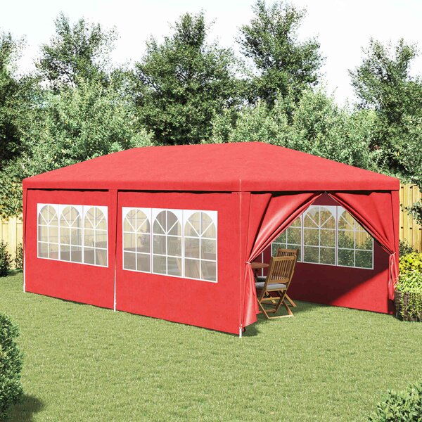Namiot Imprezowy 600 x 300 x 255 cm czerwony PE i stal