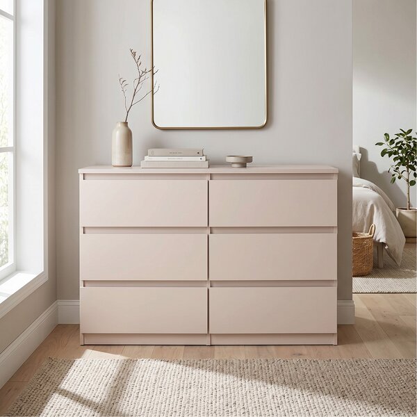 Komoda NUDO 120 cm do Salonu Sypialni 6 Szuflad Kaszmir