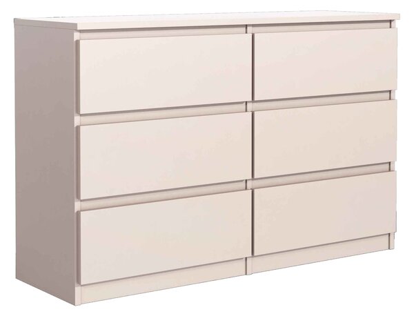 Komoda NUDO 138,5 cm do Salonu Sypialni 6 Szuflad Kaszmir