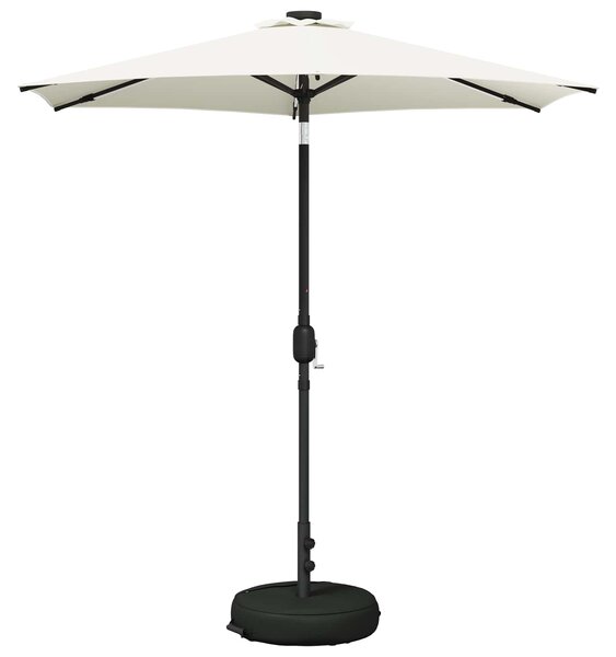 Parasol ogrodowy z oświetleniem LED i podstawą 230 x 230 cm