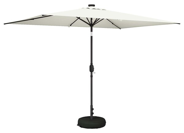Parasol ogrodowy z oświetleniem LED i podstawą 200 x 300 cm
