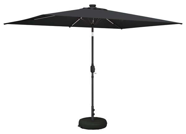 Parasol ogrodowy z oświetleniem LED i podstawą 200 x 300 cm