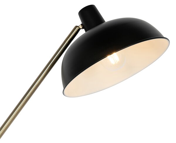 Lampa stojąca Retro czarna z brązem - Milou Oswietlenie wewnetrzne