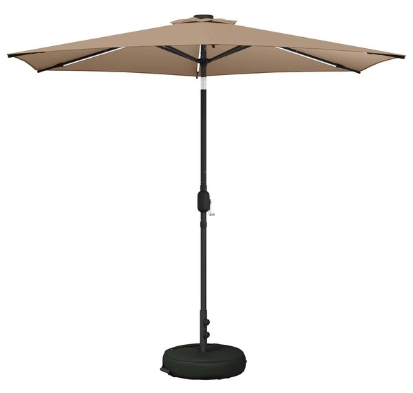 Parasol ogrodowy z oświetleniem LED i podstawą 270 x 270 cm