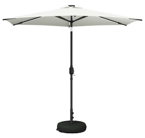 Parasol ogrodowy z oświetleniem LED i podstawą 270 x 270 cm