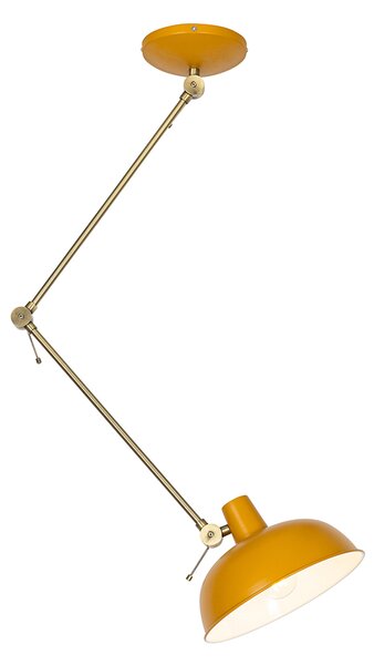 Lampa sufitowa Retro żółta z brązem - Milou Oswietlenie wewnetrzne