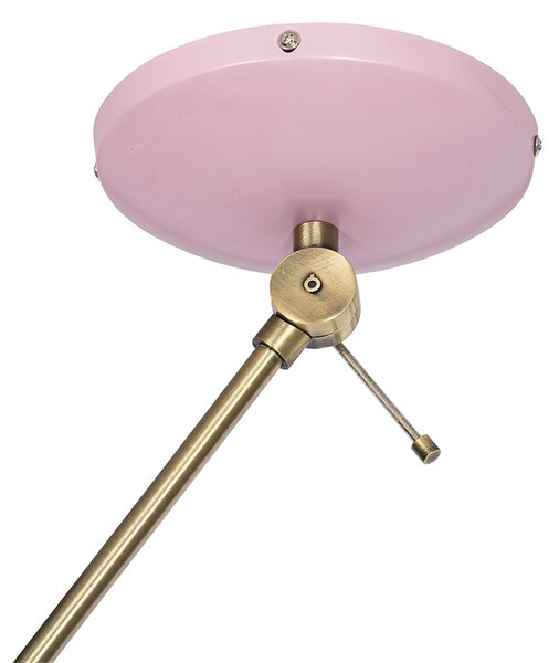 Lampa sufitowa w stylu retro różowa z brązem - Milou