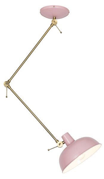Lampa sufitowa Retro różowa z brązem - Milou Oswietlenie wewnetrzne