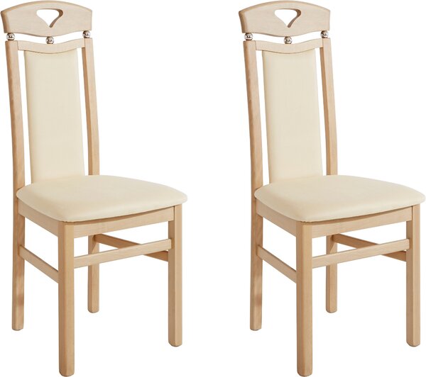 Eleganckie, kremowe krzesła - zestaw 2 sztuki