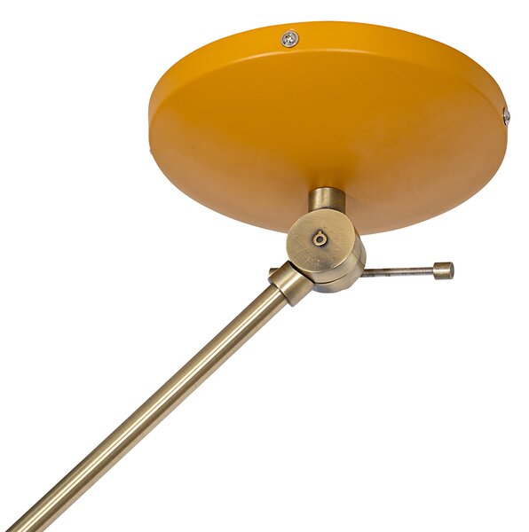 Lampa sufitowa w stylu retro żółta z brązem - Milou