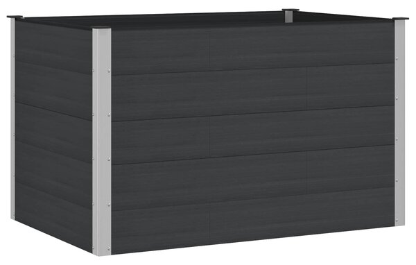 Podniesiona rabata ogrodowa Czarny 150 x 100 x 91 cm