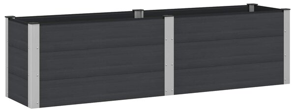 Podniesiona rabata ogrodowa Czarny 200 x 50 x 54 cm