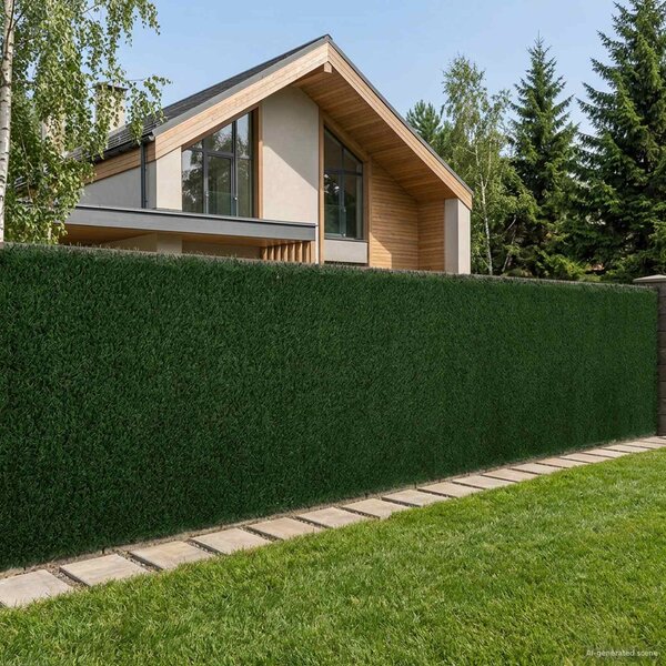 Sztuczne Ogrodzenie Ciemnozielony 1,5 x 5 m PVC i stal