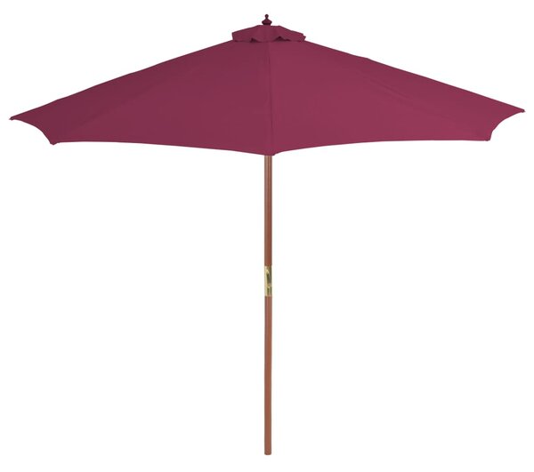 Parasol ogrodowy na drewnianym słupku, 300 cm, bordowy