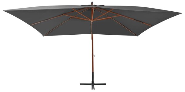 Wiszący parasol z drewnianym słupkiem, 400x300 cm, antracytowy