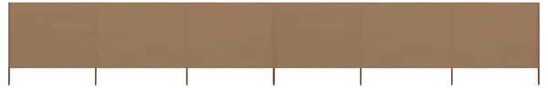 Parawan 6-skrzydłowy z tkaniny, 800 x 80 cm, taupe