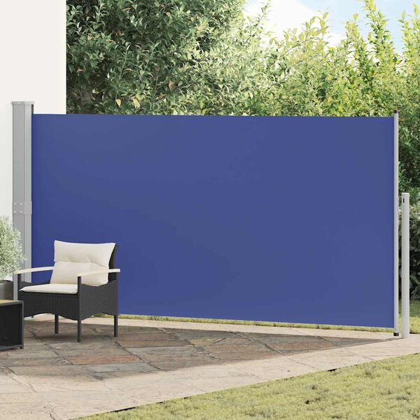 Zwijana markiza boczna, 160 x 500 cm, niebieska
