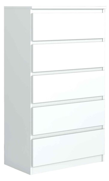 Komoda NUDO 70 cm do Salonu Sypialni 5 Szuflad Biały
