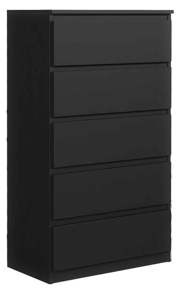 Komoda NUDO 70 cm do Salonu Sypialni 5 Szuflad Czarny