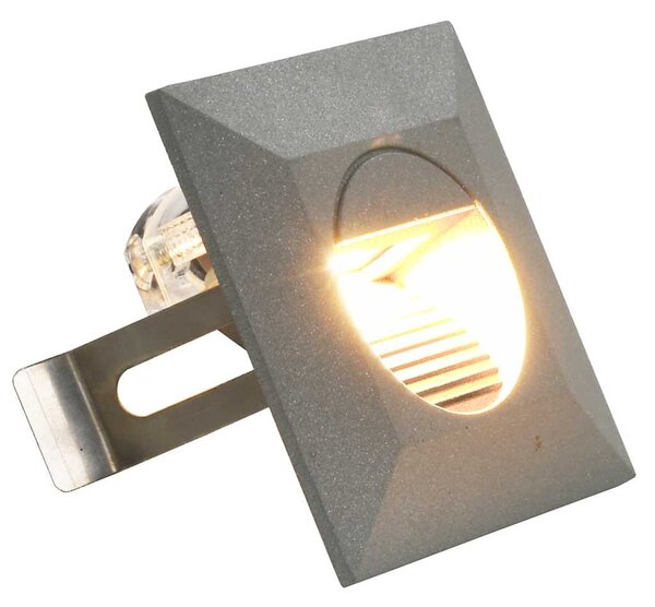 Lampy ścienne zewnętrzne LED, 6 szt., 2 W, srebrne, kwadratowe