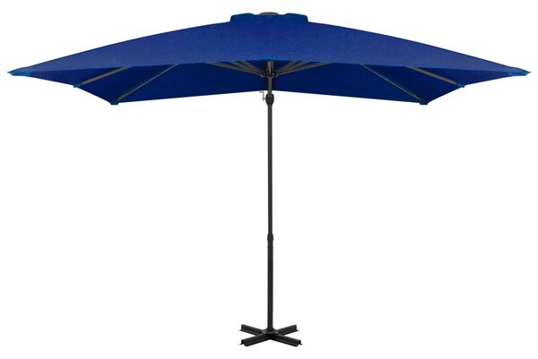 Parasol wiszący z aluminiowym słupkiem, 250x250 cm, niebieski