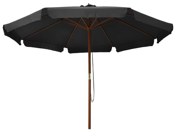 Parasol ogrodowy na drewnianym słupku, 350 cm, antracytowy