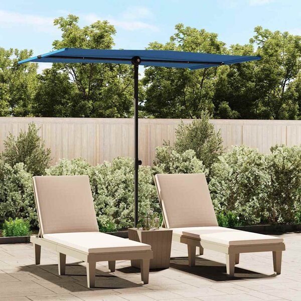 Parasol ogrodowy na aluminiowym słupku, 2x1,5 m, niebieski