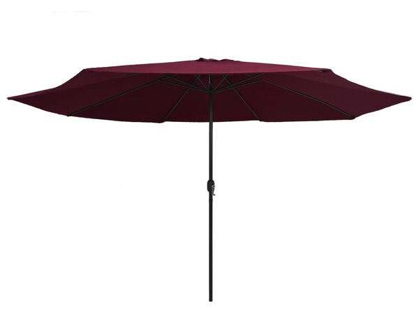 Parasol ogrodowy na metalowym słupku, 390 cm, bordowy