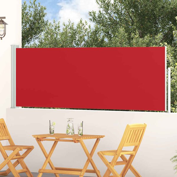 Wysuwana markiza boczna na taras, 100 x 300 cm, czerwona
