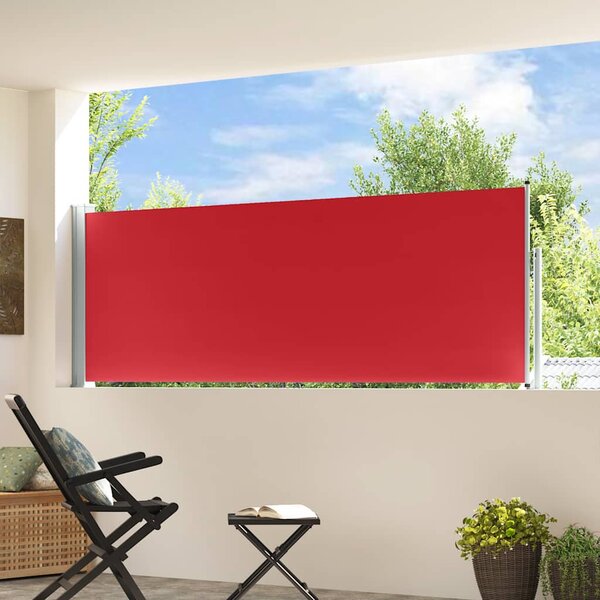 Wysuwana markiza boczna na taras, 100 x 300 cm, czerwona