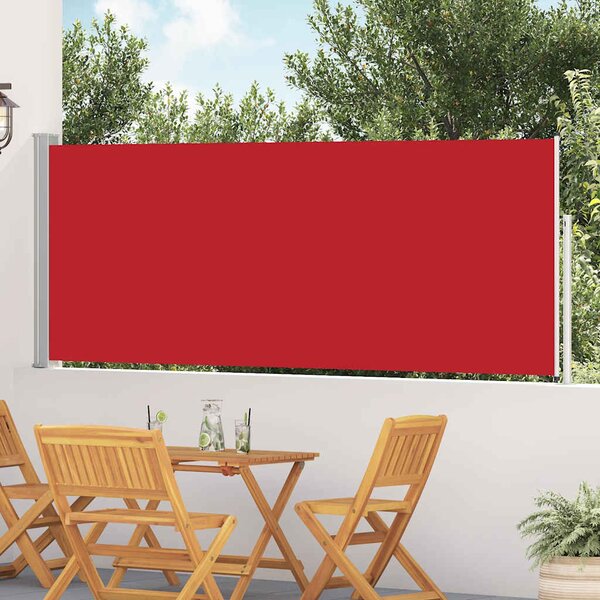 Wysuwana markiza boczna na taras, 120 x 500 cm, czerwona