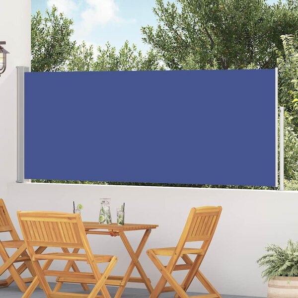 Wysuwana markiza boczna na taras, 120 x 500 cm, niebieska