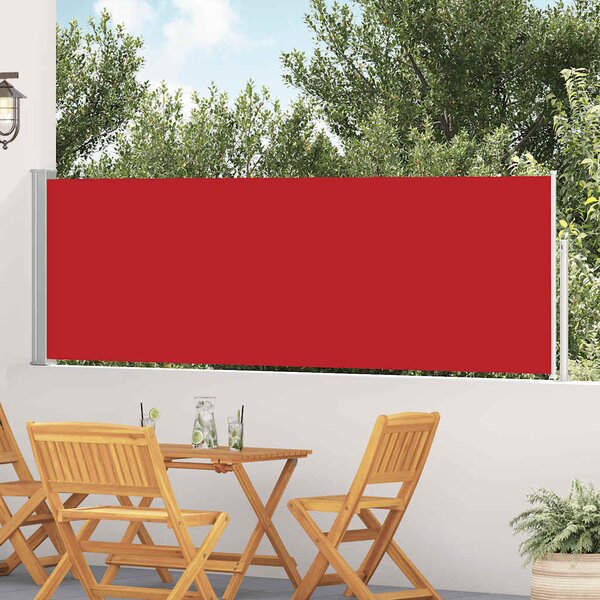 Wysuwana markiza boczna na taras, 100 x 500 cm, czerwona