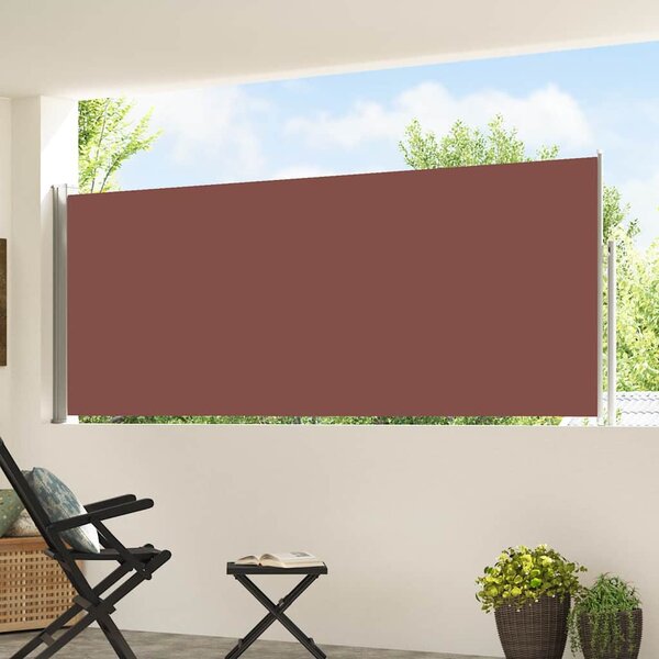 Wysuwana markiza boczna na taras, 120 x 500 cm, brązowa