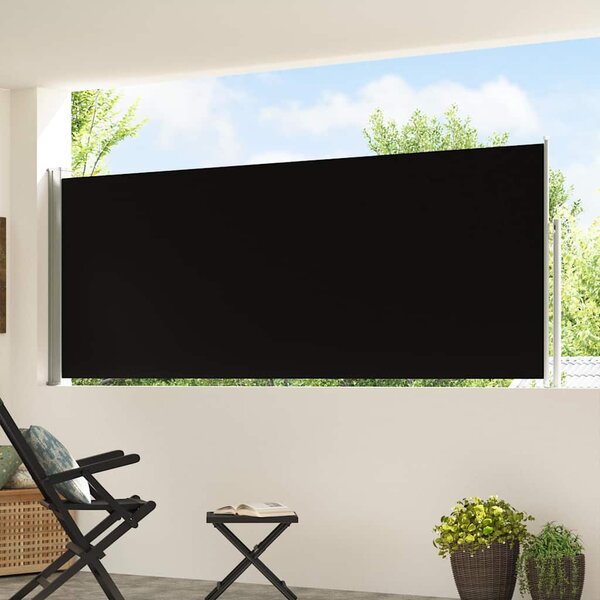 Wysuwana markiza boczna na taras, 120 x 500 cm, czarna