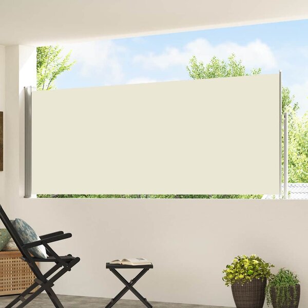 Wysuwana markiza boczna na taras, 120 x 500 cm, kremowa