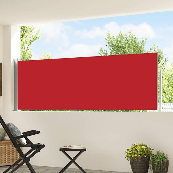 Wysuwana markiza boczna na taras, 100 x 500 cm, czerwona