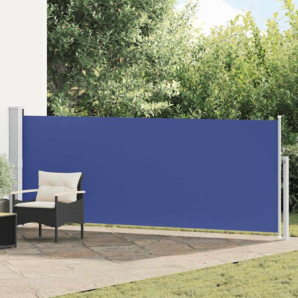 Wysuwana markiza boczna na taras, 140 x 500 cm, niebieska