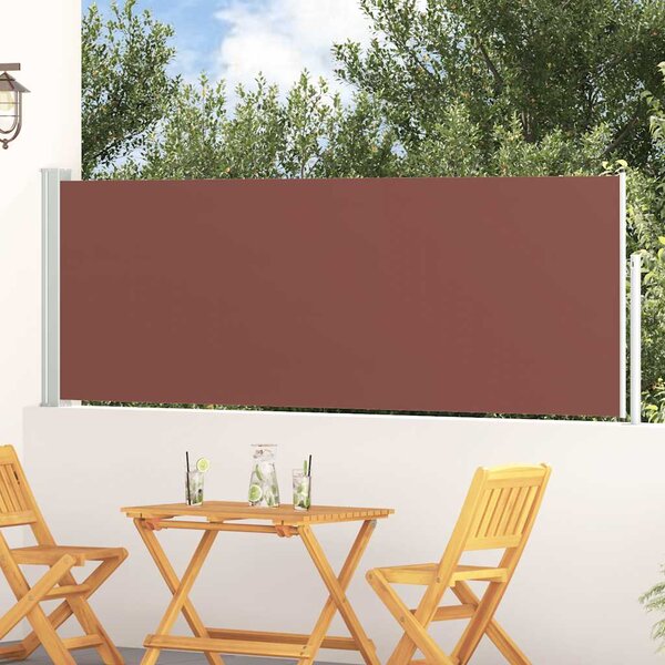 Wysuwana markiza boczna na taras, 100 x 300 cm, brązowa
