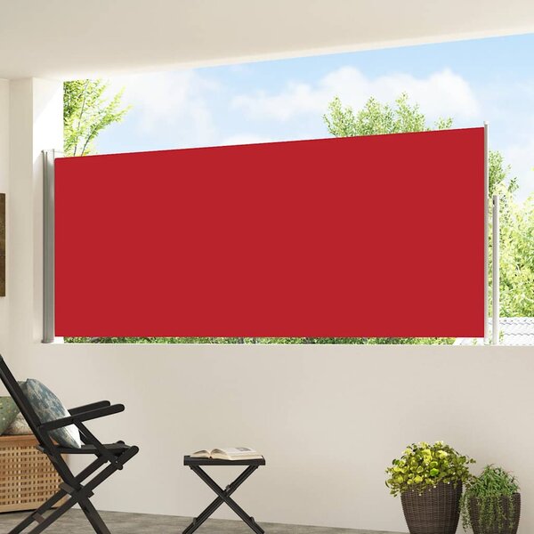 Wysuwana markiza boczna na taras, 120 x 500 cm, czerwona