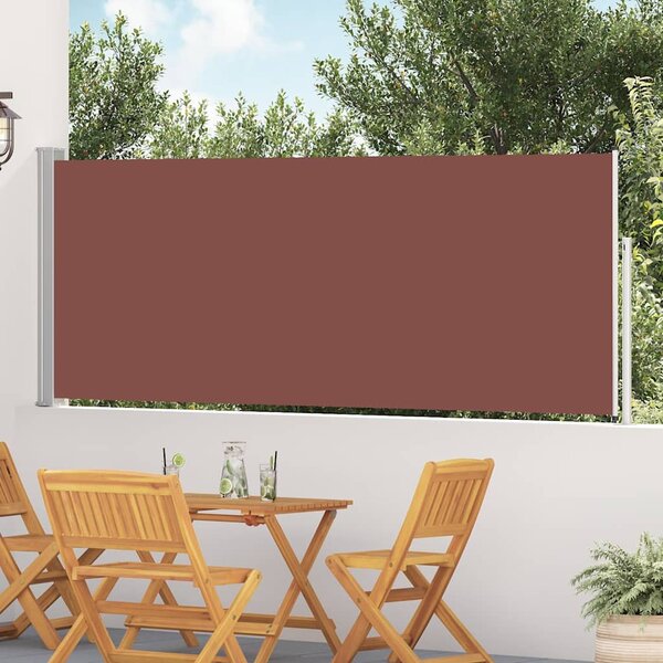 Wysuwana markiza boczna na taras, 120 x 500 cm, brązowa