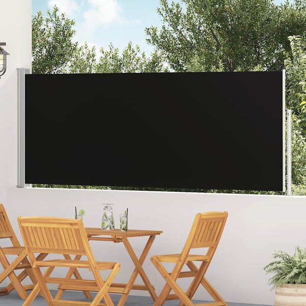 Wysuwana markiza boczna na taras, 120 x 500 cm, czarna