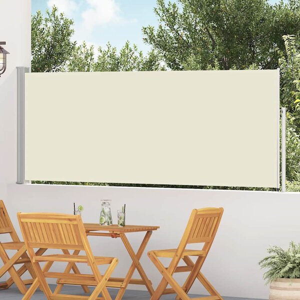 Wysuwana markiza boczna na taras, 120 x 500 cm, kremowa