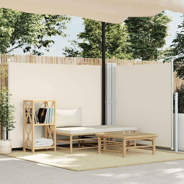 Zwijana markiza boczna, kremowa, 140 x 1000 cm