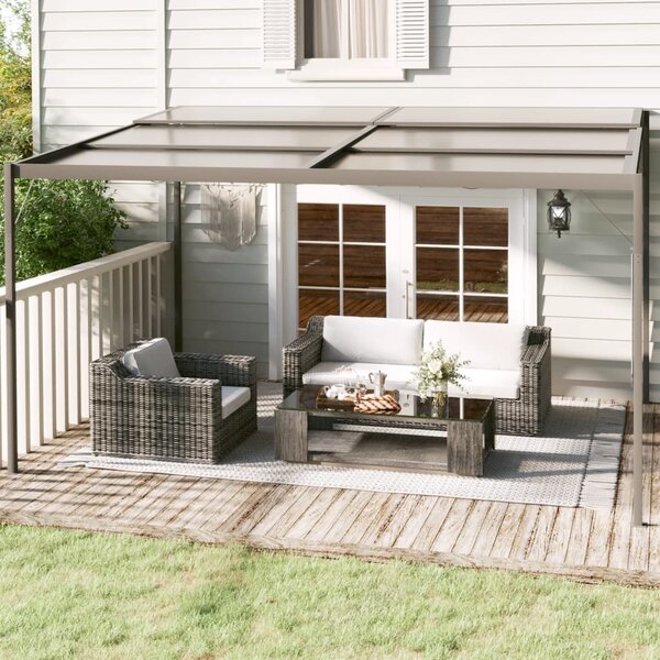 Altana ogrodowa, antracytowa, 4x3x2,5 m, aluminium i stal