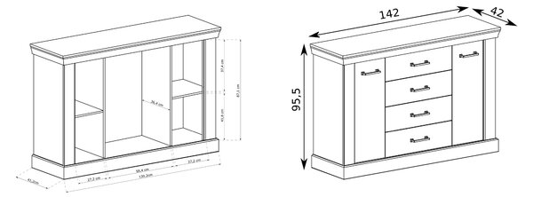 Komoda DESIO 142 cm do Salonu Sypialni Dąb