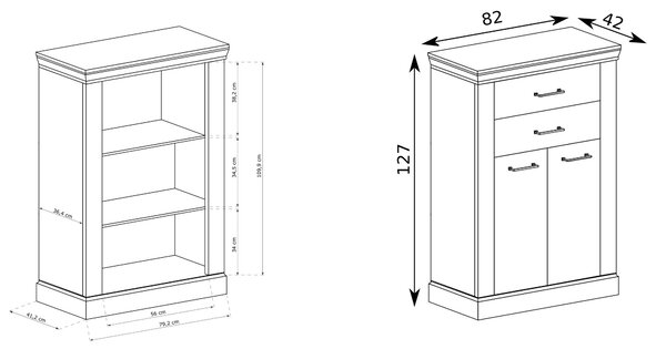 Komoda DESIO 82 cm do Salonu Sypialni Brązowy