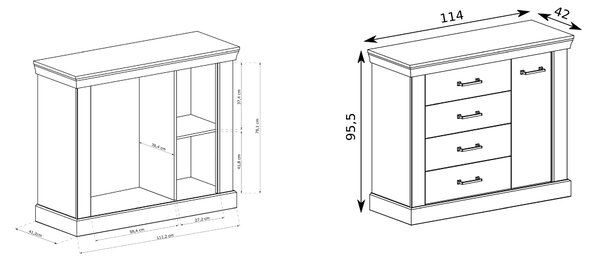 Komoda DESIO 114 cm do Salonu Sypialni Brązowy